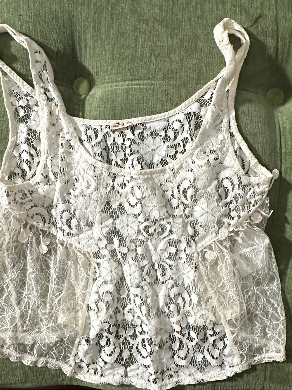 White Lace Tank Top by Hollister